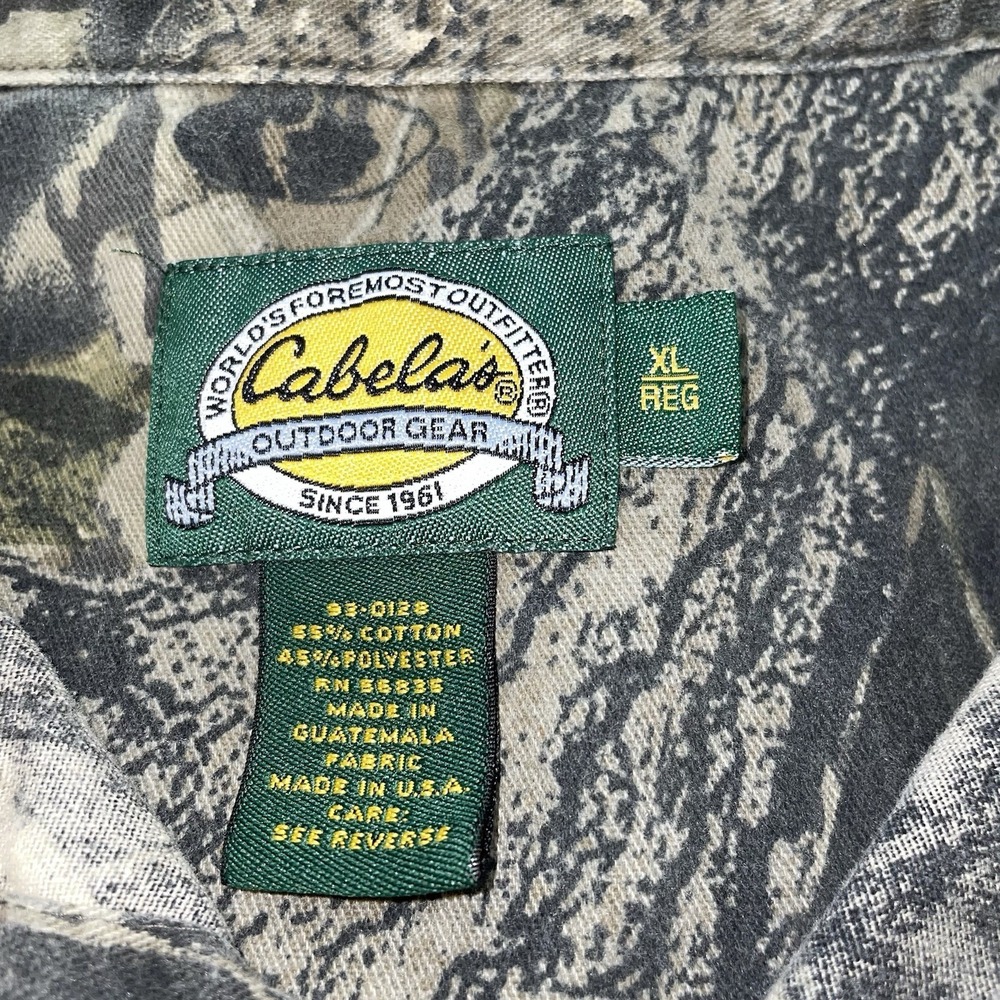 Cabelas Mossy Oak Breakup L/S‎ Button Up Shirt Men's XL Camo Hunting - Picture 3 of 6